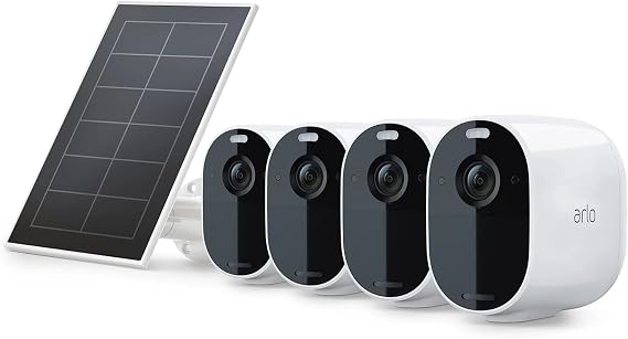 Arlo Essential Spotlight 4 Cameras + 1 Solar Panel, Motion Only Alert Type