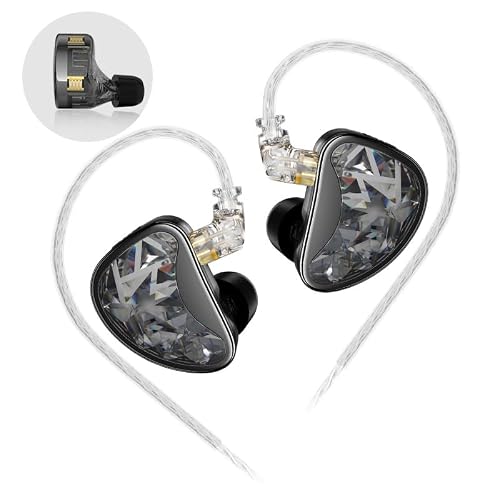 Linsoul KZ AS24 12BA Hybrid Drivers in-Ear Monitor, Tunable IEM with Changeable 0.78mm Recessed 2pin Silver-Plated OFC Cable for Audiophile Musician Tunable Version, Without Mic