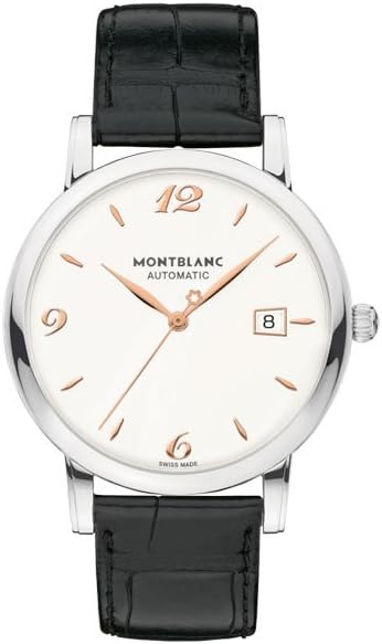 Montblanc Star Classique Silver White Dial Automatic Men's Watch 110717, White, Modern