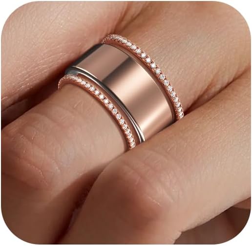 ZOOROO 2-Pack 14K Gold Plated Stacking Rings for Oura Gen 4/Oura Gen 3, Cubic Zirconia Simulated Diamond Oura Ring Stack for Women