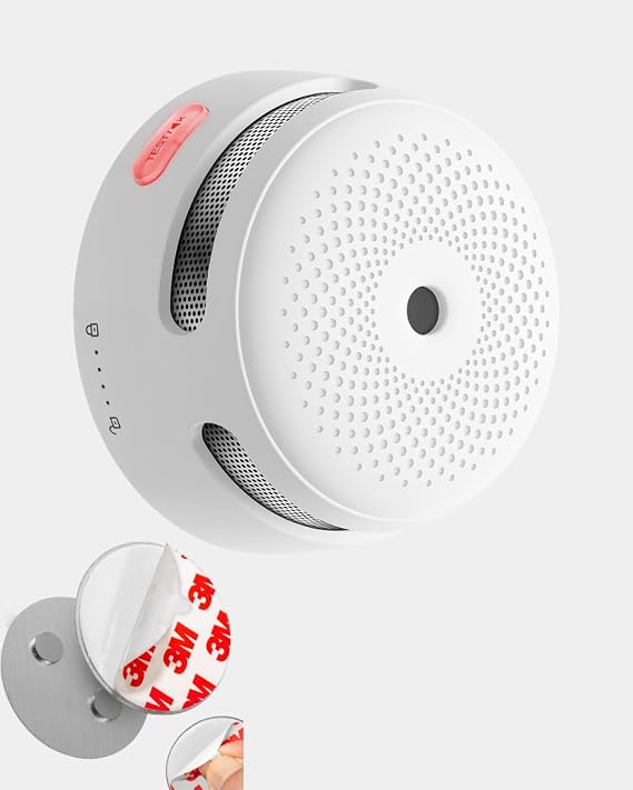 X-Sense Mini duman dedektörü, 10 yıl pil ve sensör ömrü, manyetik tutuculu, fotoelektrik yangın dedektörü, test/sessize alma tuşlu, XS01, 1 adet