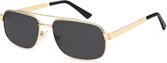 SOJOS Retro Polarized Aviator Sunglasses for Women Men, Vintage Rectangle 70s Style Womens Mens Sun Glasses SJ1250