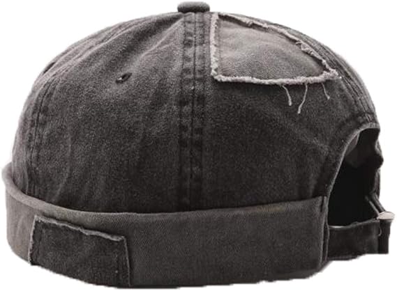 Men Hats Docker Cap Hats Sailor Cap Worker Hat Rolled Cuff Retro Brimless Hat With Adjustable