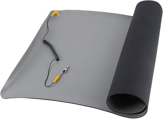 1pc New Black Durable Desktop Anti Static Mat Silicone ESD Grounding Mats 700 * 500mm + Cord for PC Laptop Repair Tools