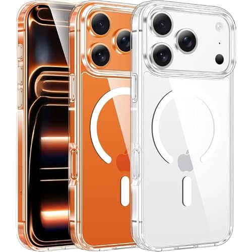 [SARARMAZ] iPhone 17 Pro Max ile uyumlu Crystal Clear Mika Mag-Safe Emici Şeffaf Kılıf Şeffaf Magsafe Mika Sararmaz, iPhone 17 Pro Max