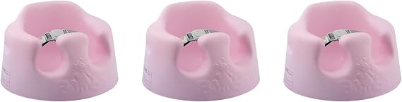 Bumbo Infant Floor Seat Baby Sit Up Chair and Sitting Support for 3 to 12 Months Old with 3 Point Adjustable Safety Strap, 3 Pack, Cradle Pink