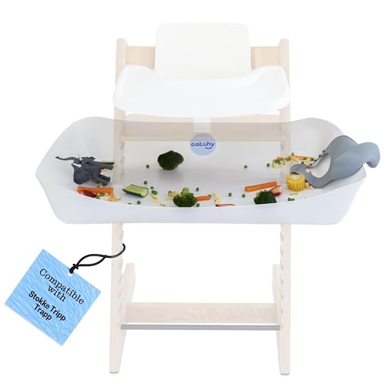 Catchy - The Food and Mess Catcher for the Stokke Tripp Trapp - Catchy Food Catching Accessory for Highchairs - Baby & Toddler Food Mat - High Chair Food Catcher - High Chair Accessories | High Chair Food Catcher - High Chair Sold Separately - Baby & Toddler Food & Mess Catcher - Under High Chair Accessory