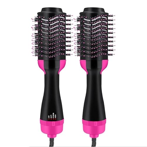 ANHMAHair Dryer Brush Blow Dryer Brush in One, Upgraded 4 in 1 Hair Dryer and Styler Volumizer with Negative Ion Anti-frizz Ceramic Titanium Barrel Hot Air Brush Hair Straightener Brush Rose&Black