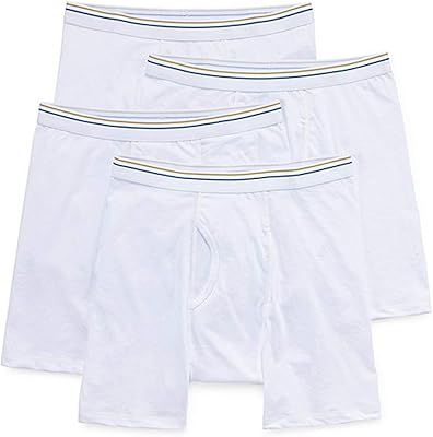 Stafford 4 Pair Blended Cotton Boxer Briefs Medium White