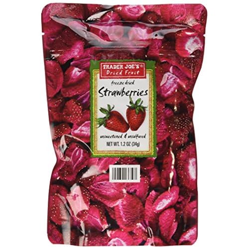 Trader Joes Dried Fruit Freeze Dried Strawberries Unsweetened and Unsulfured 1.2 OZ 3 Pack