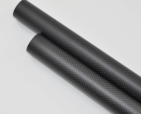 2pcs Roll Wrapped Carbon Fiber Tube/Tubing/Shaft OD 18mm X ID 16mm X Length 1000mm 3K Matt Plain Weave Surface