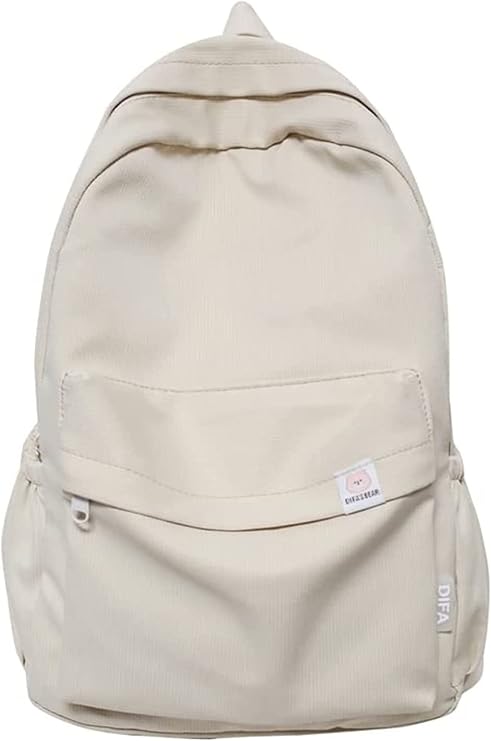 LELEBEAR Difa Bear Backpack - Kawaii Solid Color Cute Aesthetic Rucksack, Large Capacity (White)
