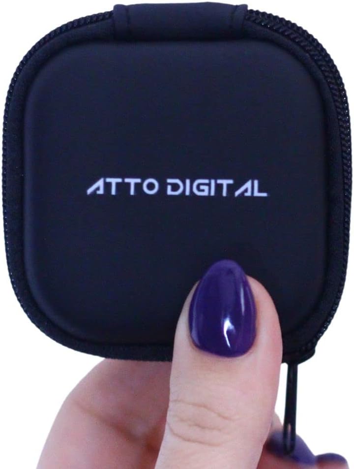 Hard Carrying Case for TileRec Voice Activated Recorder, with Double-Seamed Zipper, 2 Mesh Pockets - Compact & Portable - Atto Digital