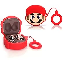 Samsung Galaxy Buds Case - Silicone Cover with Keychain (Mario)