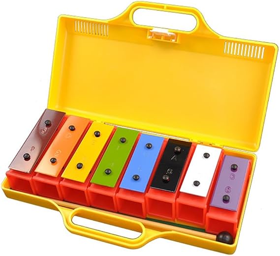 Angel APG-8C Resonator Bell Glockenspiel 8-Note Diatonic Steel Bars with Box Case Color-Coded Design Made in Korea