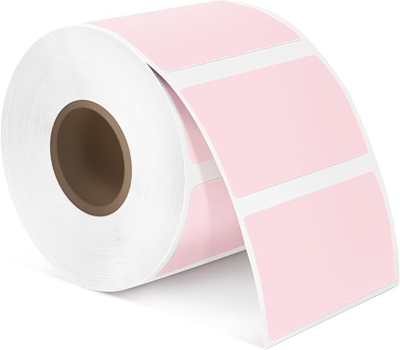2.25x1.25 Direct Thermal Label, Self-Adhesive, Perforated Stickers for Address, Barcode, Adhesive Multipurpose Compatible with PL80E, PL70E and PL60 Label Printer (1000 Labels, Rose)