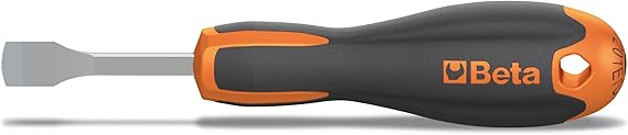Beta 1201E/DZ Evox Dzus Screwdriver | Quick Turn Quarter-Turn Panel Fastener Tool | Ergonomic Handle, Anti-Roll Design, Chrome-Plated Shank | For Countersunk Dzus Head Screws