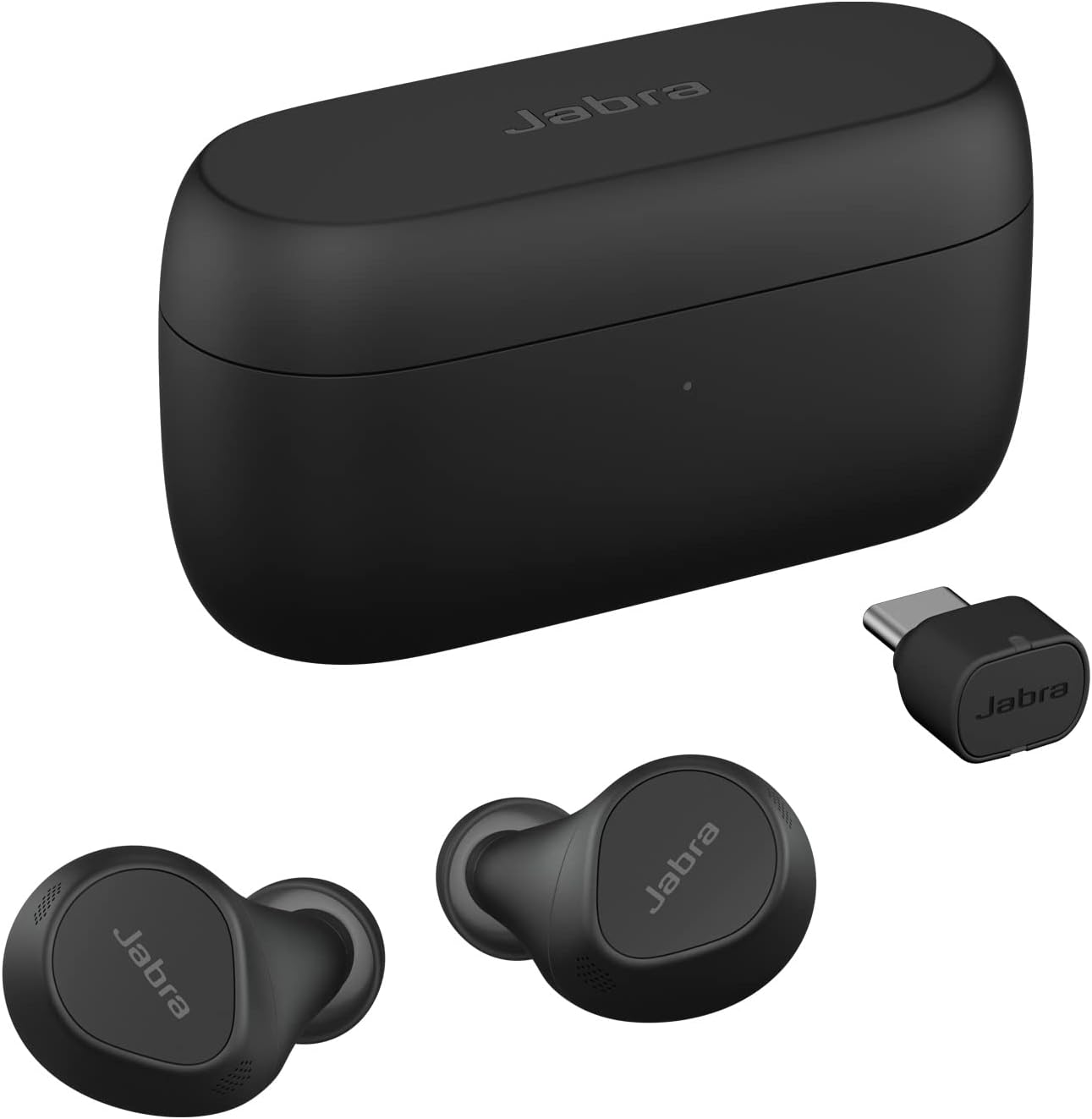 Jabra Evolve2 Buds True Wireless Bluetooth Earbuds, Active Noise Cancellation, MultiSensor Voice Technology and Wireless Charging Pad - Certified to work with your virtual meeting apps - Black