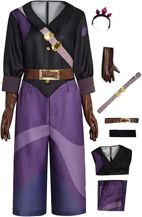 Adult Owl House Amity Blight Cosplay Costume Purple Battle Uniform Suit Womens Halloween Outfit Shirt Tunic Set