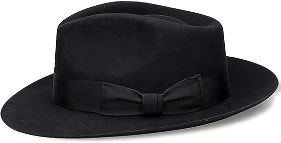 Wool Fedora Hat Felt Wide Brim Fedora Hat Retro Trilby Panama Cattlemen Hats with Bow