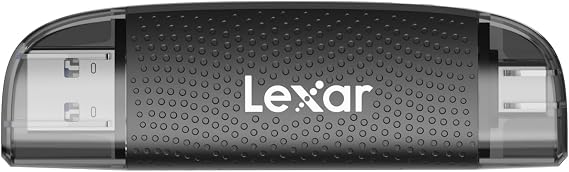 Lexar Çift Yuvalı USB-A/C Okuyucu, 205MB/s'ye kadar Aktarım Hızı, SD ve microSD Kartları (LRW310X-BNBNG) destekler