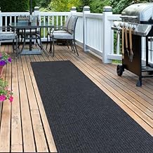 LITA Hallway Runner Rug Double Gray Stripe with PVC Backing, Non-Slip Waterproof, Washable Outdoor Indoor Carpet for Floor, Entryway, Kitchen, Laundry, Balcony, Garage, 3' x 22'