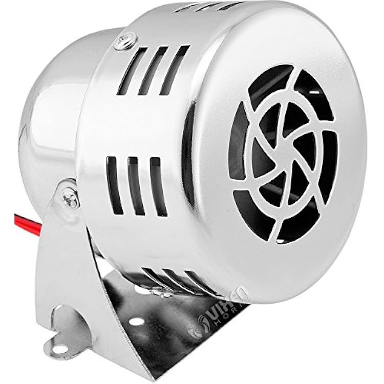 Vixen Horns Loud Electric Motor Driven HornAlarmSiren Air Raid SmallCompact Chrome 12V VXS-9060C