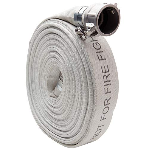 White 2 x 100 Single Jacket Camlock Cam and Groove Mill Discharge Hose