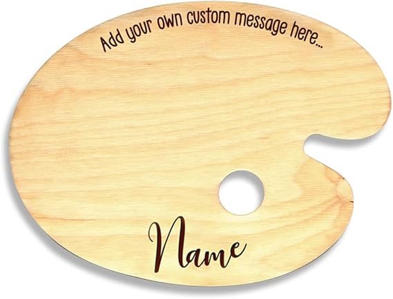 Personalized Wooden Paint Palette Art Pallet for Painting Artist Wood Palettes for Acrylic Oil or Watercolor Painting Custom Message and Name Pallet Birthday Gifts for Artists Painter