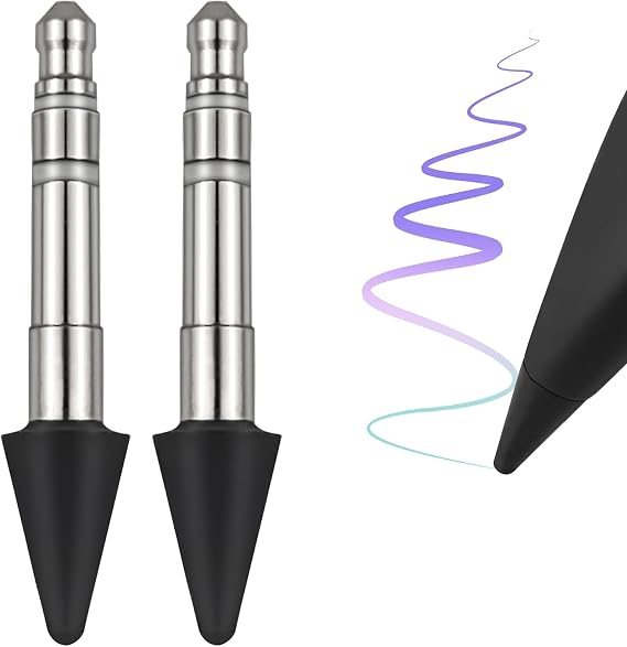 Slim Pen 2 Tips, Replacement fits for Surface Slim Pen 2, Real-Time Sensitivity Replacement nibs fits for Surface Pro 8/Surface Pro X/Surface Laptop Studio/Surface Duo 2 Table Pen (2)