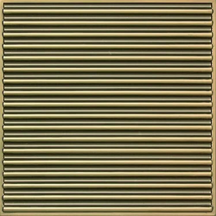 From Plain To Beautiful In Hours 261 Ridged Metal PVC 2 x 2Glue-up or Lay-in Ceiling Tile Case  100 sq.ft, Antique Copper, 25 Pack