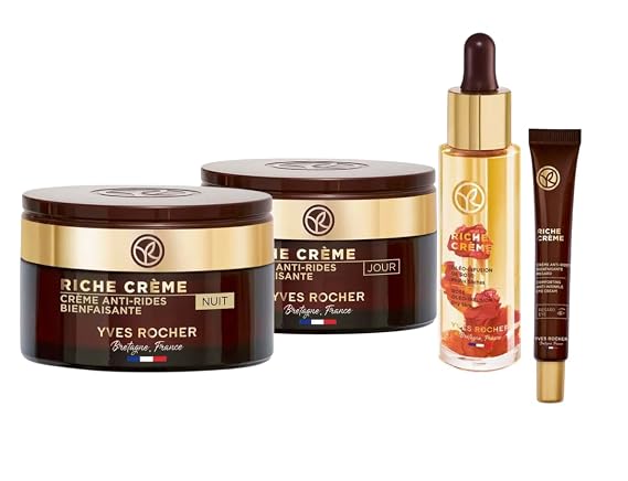 Yves Rocher Riche Riche Cream Set f 4 Comforting Anti Wrinkles Eye Care Rose Oleo Infusion Serum Intense Regenerating Care Day Night Cream Mature Skin