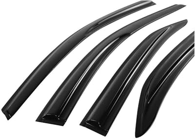 4pcs Rain Vent Deflector Guard Window Visor Tape on External Mugen Style Acrylic Smoke Tinted for Toyota for Camry 2007-2011 WDM-TCA07