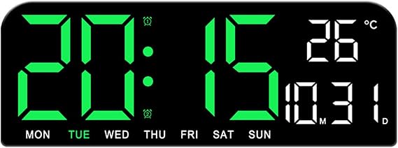 Multifunctional LED Clock with Temperature and Humidity Display Contemporary Clocks Countdown Wall Hanging Desk