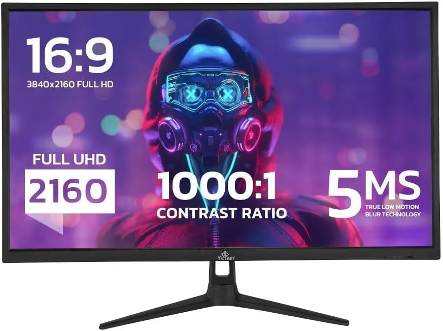 YEYIAN ODRAZ 27 inch IPS Panel HDR 4K UHD Slim Bezel PC Gaming Monitor 3840x2160, 1 Billion Colors, 99% sRGB, 300cdm2, 1000:1, 60Hz 5ms, 16:9, 178°, G-Sync, FreeSync, DPHDMIUSB, Speakers, VESA