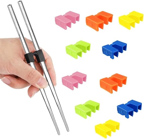 10 Pcs Reusable Chopstick Helpers Training Chopsticks Beginners Training Chopsticks for AdultsChinese Chopstick Helper for Adults, Kids, Beginner, Trainers Practice Chinese Japanese Korean Food
