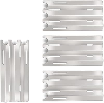 Heat Plate Tent 4 Pack Stainless Steel Gas Burner Cover Grill Replacement Parts for Vermont Castings VM400, Jenn-Air JA460, JA580 Models, 14.5 x 7.25 Flame Tamers