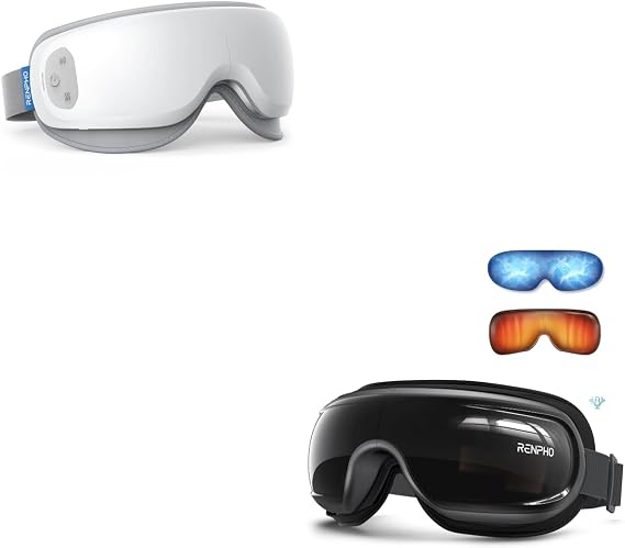 RENPHO Eyeris 3 Voice Control Eye Massager with Heat and Cooling & Eyeris Zen Ultra-Quiet Eye Massager with Heat