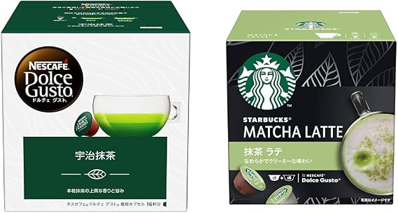 Nescafe Dolce Gusto Exclusive Capsule, 16 Cups of Uji Matcha + Nestle Starbucks Matcha Latte, Nescafe Dolce Gusto Exclusive Capsule, 12 Pods and Capsules