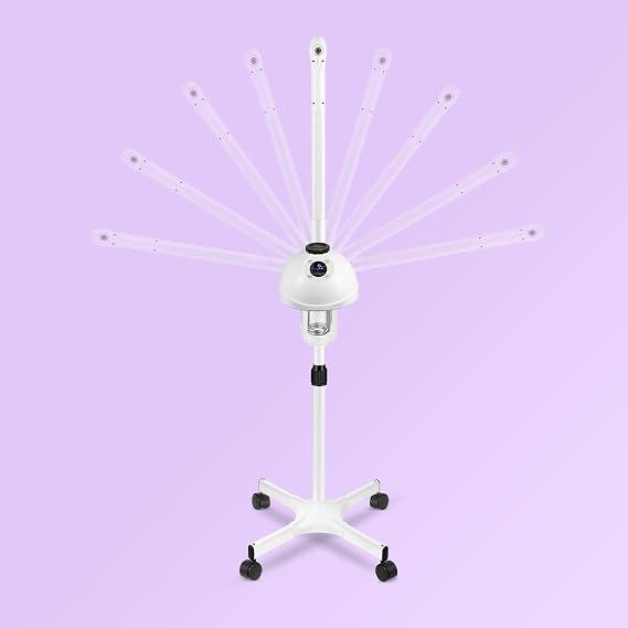 Professional Facial Steamer, Face Steamer with Mist Ajustable & Timer, Steam Intensity Adjustable & Movable Arm
