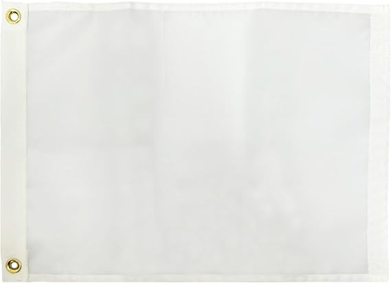 AMZFLAG Solid White Flag 12x18 Inch Vivid Color Small Plain White Flags for DIY Blank Banner with 2 Brass Grommets