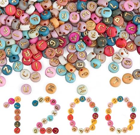 Gionlion 1200 Letter Beads & 4200Pcs Pony Beads for Bracelet Making Kit