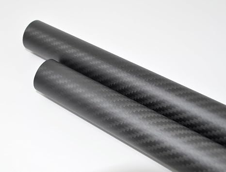 3K Carbon Pipe, Hollow Tube, Carbon Fiber Tube, Roll Wrapped Outer Diameter 55 mm x Inner Diameter 53mm Length 500 mm 1 Piece Twill Matt Roll Wrapped