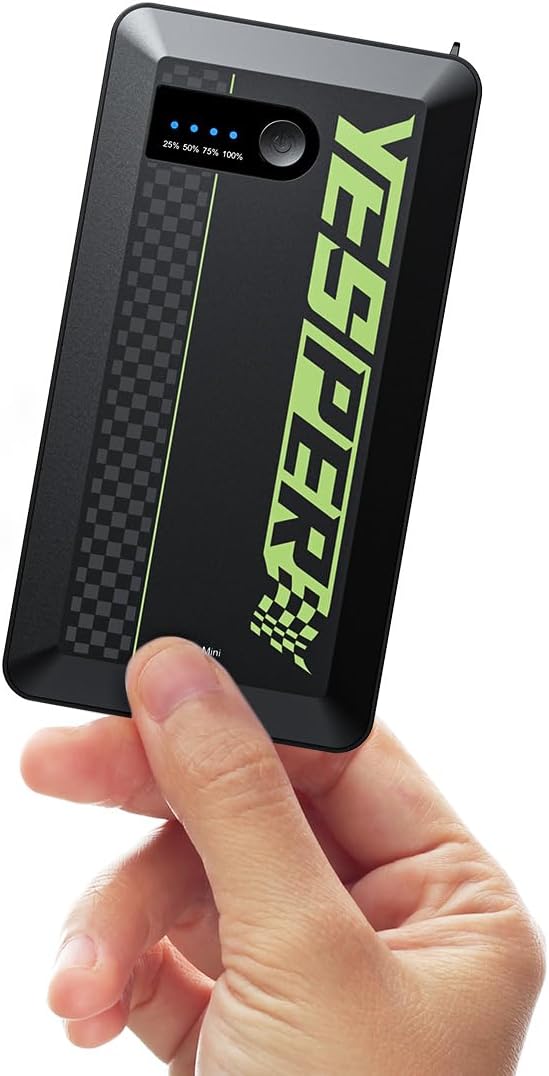YESPER 12V Portable Car Jump Starter 1500A Motorcycle Battery Jump Pack | Supersafe Powerful Booster Jump Box Pocket Starter Pack(Up to 7L Gas and 5.5L Diesel Engine) with Smart Safety Jumper Cable