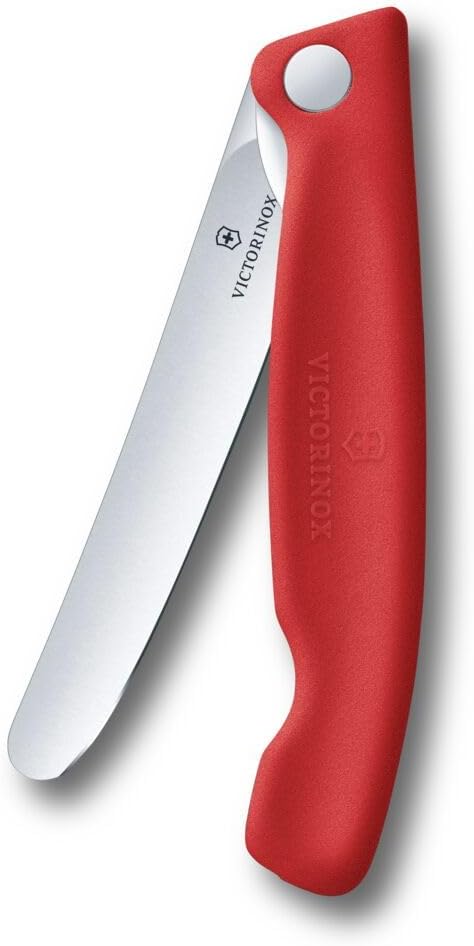 Victorinox Swiss Classic 4.5" Foldable Paring Knife, Round Blade, Red