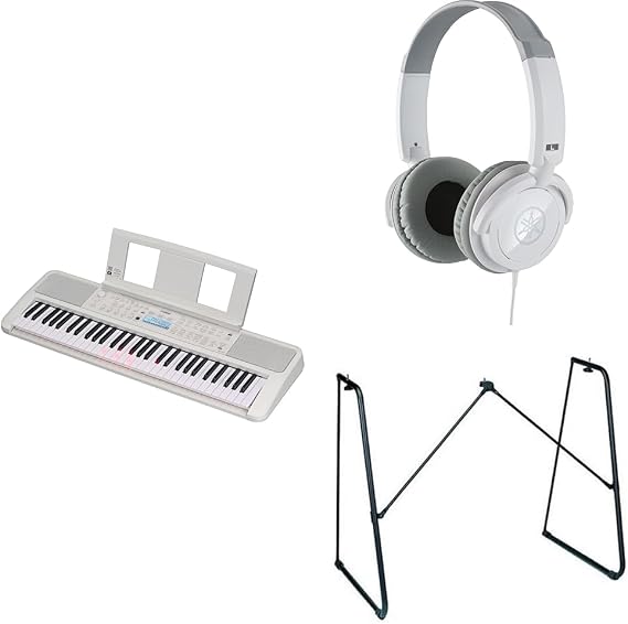 Yamaha EZ-310 Portable Keyboard for Beginners bundled with HPH-100 Headphones, L-2C Keyboard Stand