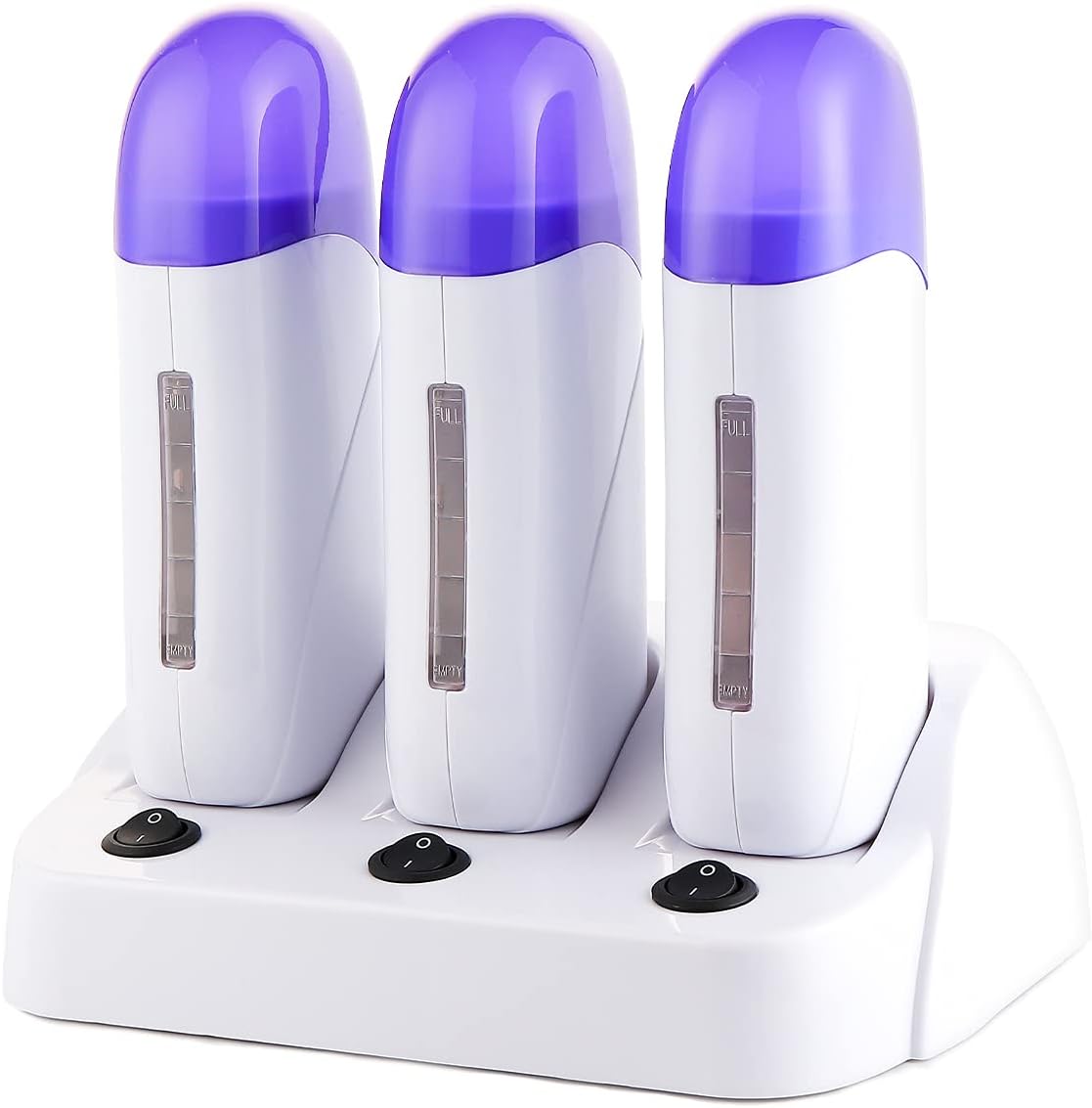 foreverLily Electric Wax Heater Triple Depilatory Roll Wax Warmer Waxing Warming Machine for Hair Removal Roll on Wax Heater for Men and Women