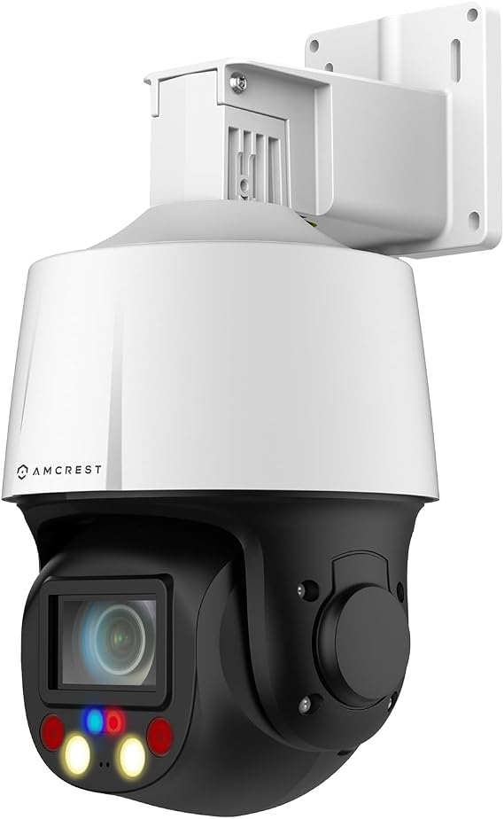 Amcrest 4MP Outdoor PTZ POE + AI IP Camera Pan Tilt Zoom (Optical 5X Motorized) Security Speed Dome, Human and Vehicle Detection, IVS, Face Detection, Auto Tracking, POE+ (802.3at) IP4M-1098EW-AI
