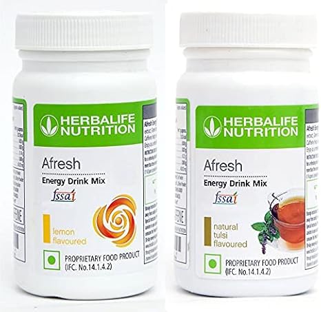 HERBALIFE Afresh Energy Drink - Lemon Flavor & Tulsi Flavor For Weight Loss Energy Drink (50 g, Lemon, Tulsi Flavored)