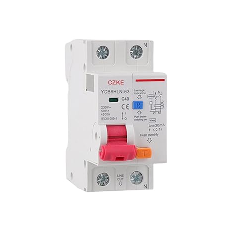 30mA RCBO MCB 230V 50/60 Hz Residual Current Circuit Breaker with Over Current and Leakage Protection 6/10/16/20/25/32/40A(6A)